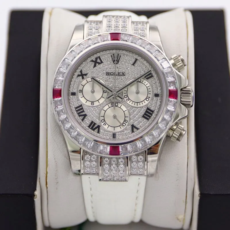 Rolextop-tier watch Daytona series pavé 116599 starry pink diamond men's watch clasp picture