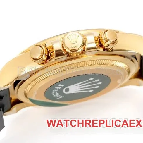 1:1replica watch DaytonaJF factory Rolexwhite dialyellow gold4131 mechanical rubber braceletcaseback live photo
