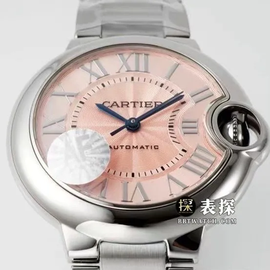 AF blue balloon Cartier1:1replica watch pink plate steel bracelet model W6920100caseback live photo