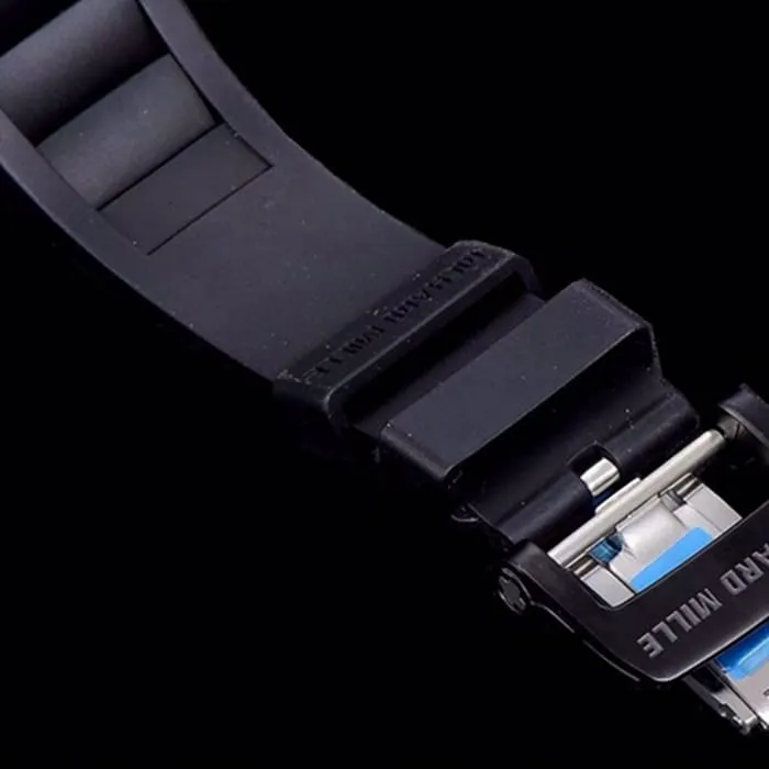 top-tier watch Richard Mille men's black dial watch detail shots