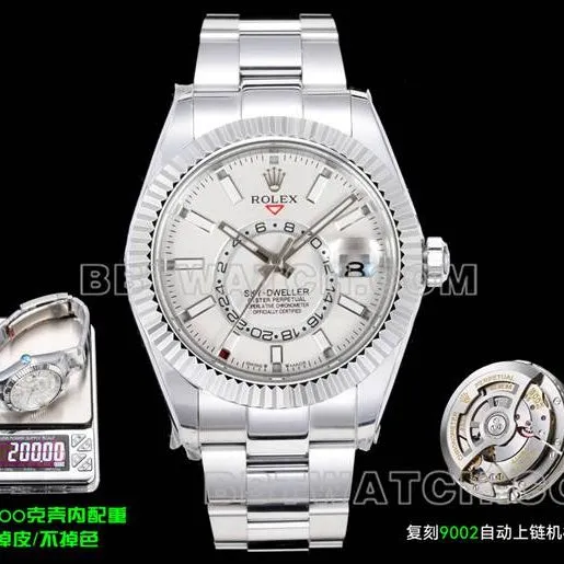 collectible watch Navigator AR+ factory Rolexwhite dial mechanical steel braceletside live photo