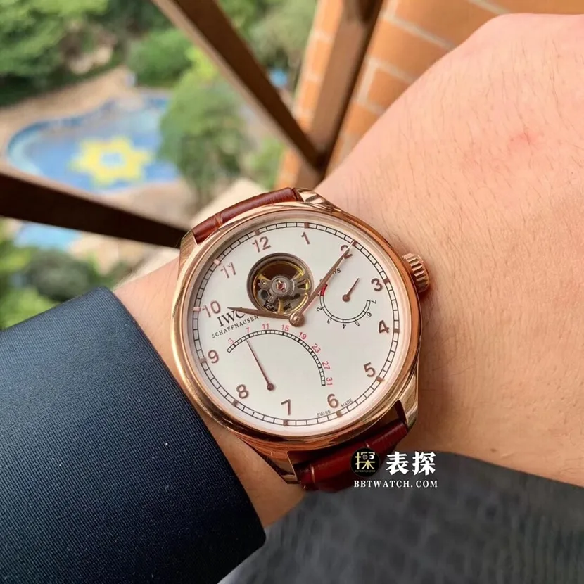 IWC watch men's Portugal IW5044021:1super watch silver dialtourbillonleather strap model pictures and prices front live photo
