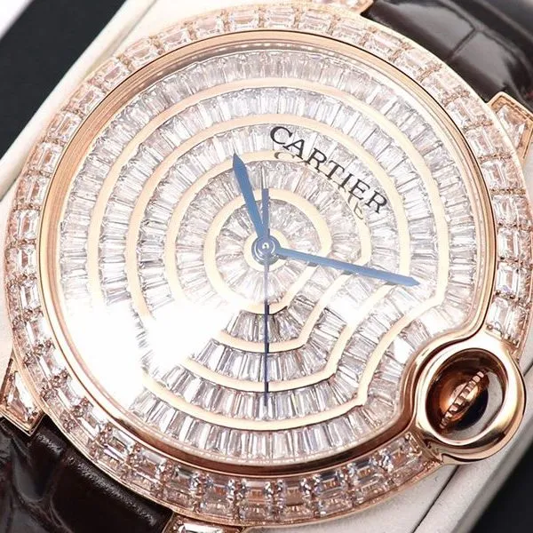 Cartier Watch Cartier Blue Balloon Square Diamond Full Star Watch Buckle Photo