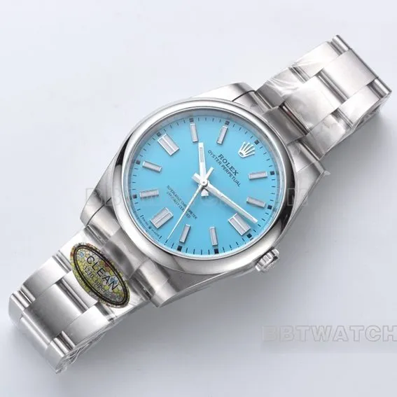 Factory C Rolex Oyster Perpetual top-tier replica41mm turquoise blue dial124300-0006clasplive photos