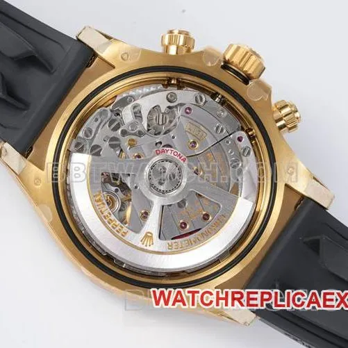 1:1replica watch DaytonaJF factory Rolexwhite dialyellow gold4131 mechanical rubber braceletcaseback live photo