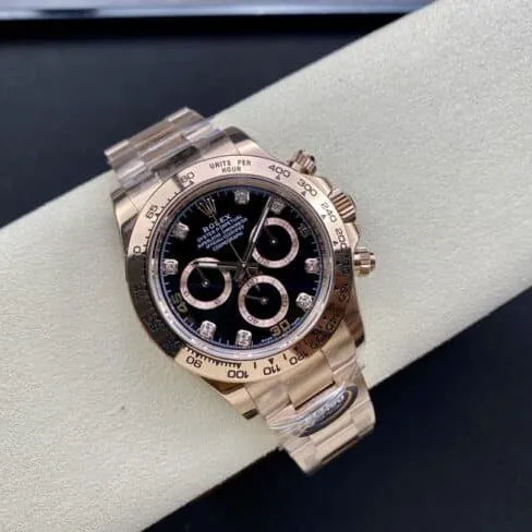 top-tier replicaBTRolex full rose goldDaytona4130 men's watch side view