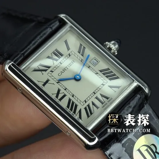 DR factory Cartier tank top-tier 1:1super watch ladies white dial blue needle leather strap model pictures and prices braceletlive photos