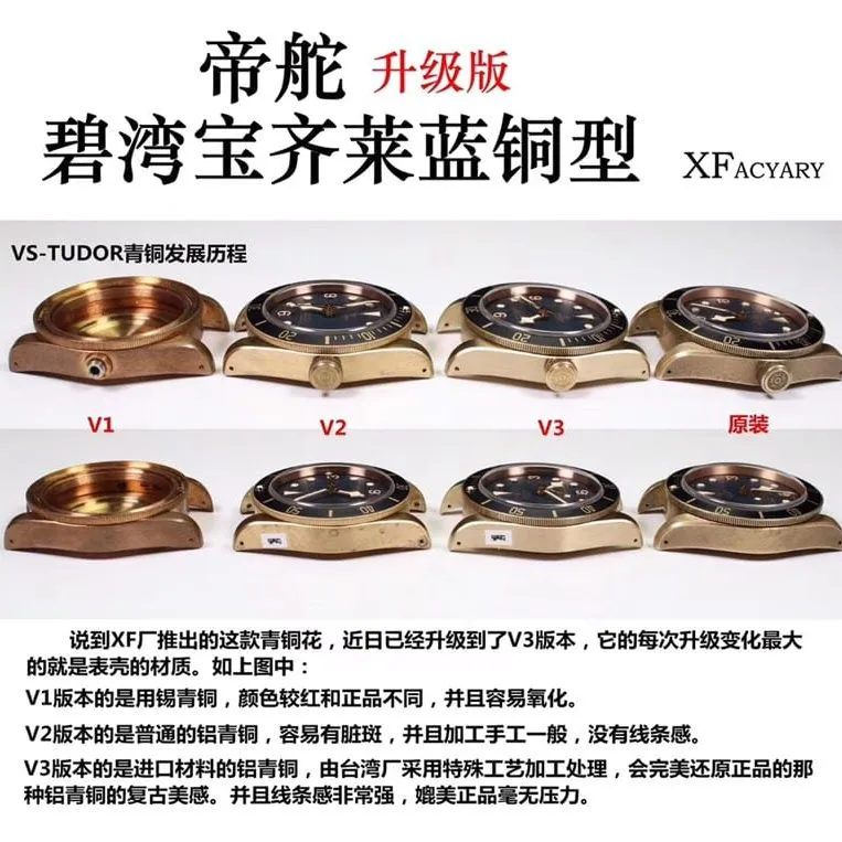watch xfTudorbronze Biwan series comparison genuine review dial front view