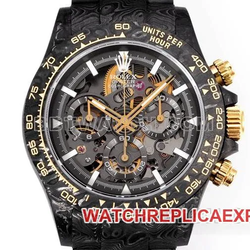 collectible watches Daytona TWF factory Rolex carbon fiber gold 4802 movement side actual photo