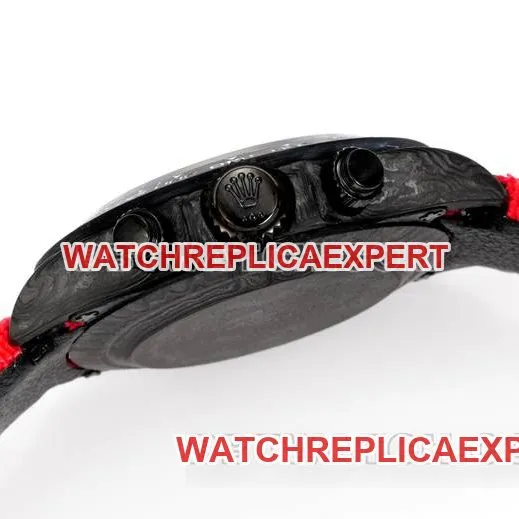 top-tier watch DaytonaTW factory Rolexblack dial red nylon braceletside live photo