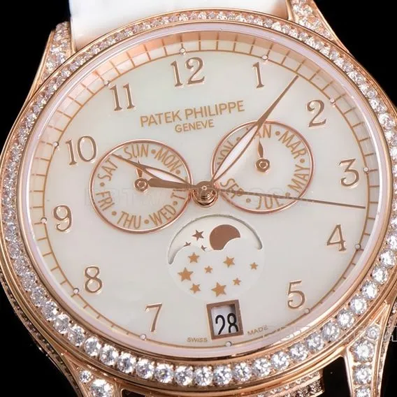 ZP factory Patek Philippe complex function timepiece 1:1top-tier replicawhite dialleather strap model 4948R-001side live photo