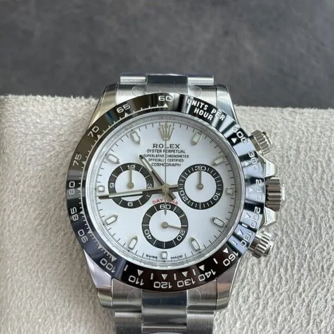 Dachang high-quality replicaC factory new Panda ceramic white steel Daytona4130movement front view