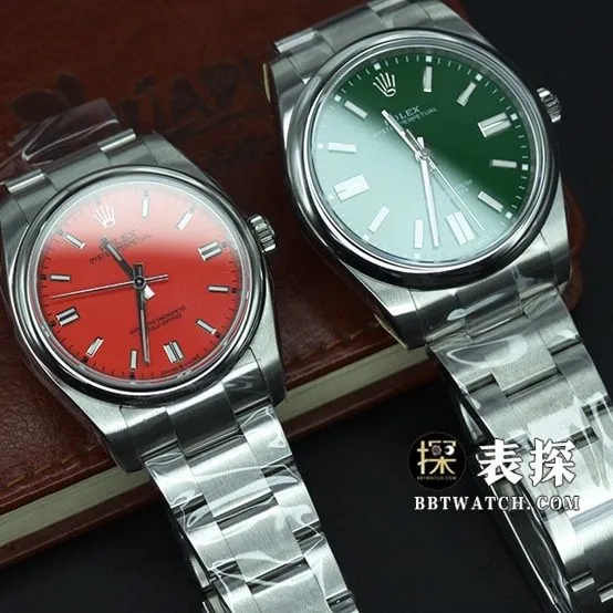 JVS FactoryRolex Oyster Perpetual top-tier watch couple red plate steel bracelet model pictures and prices front live photo