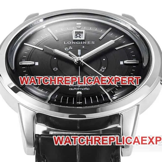 AD factory Longines classic replica1:1super cloneblack dialleather strap model L1.648.4.52.2side live photo