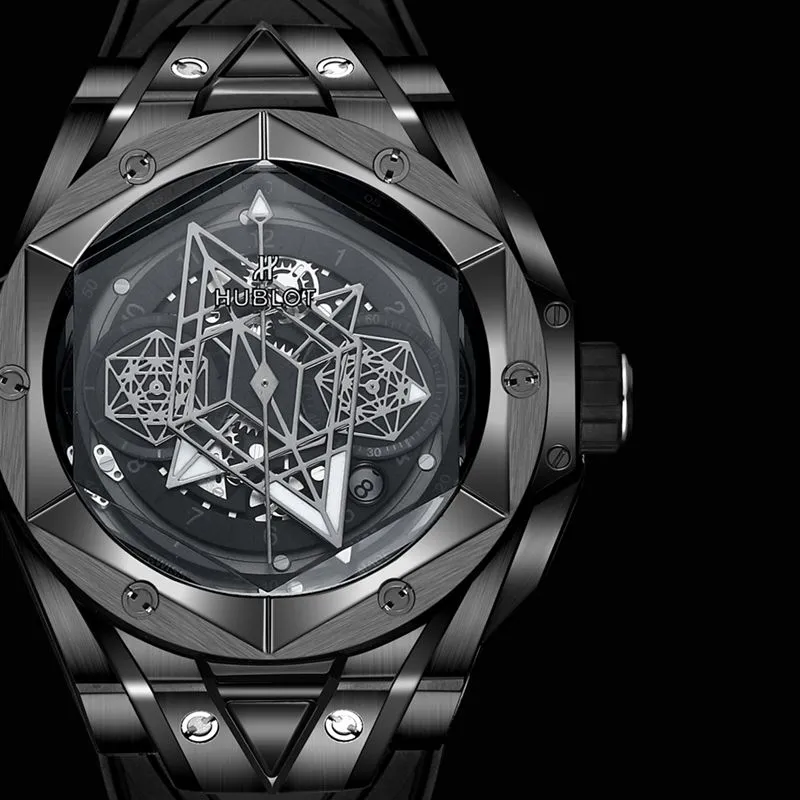 HublotHublotreplica watch new BigBangSangBleuII tattoo men's mechanical watch front view