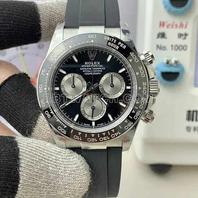 collectible watch RolexQF factory Daytonablack dial4131 mechanical rubber braceletcaseback live photo