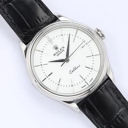 top-tierhigh-quality watch Rolex Cellini series men's white dial automatic movementleather strap watch bracelet picture