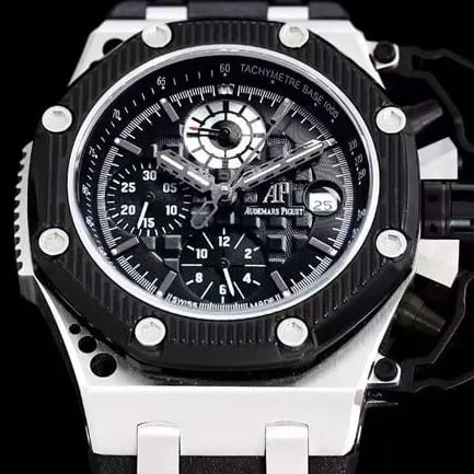 Audemars Piguettop-tier watch men's black dial black rubber strapRoyal Oak offshore series mechanical watch clasp picture