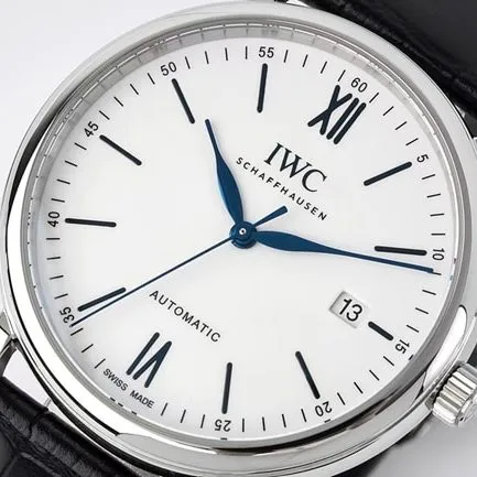ZF Factorytop-tier watch IWC white dial black belt Portofino series leather strap automatic movement watch bracelet picture