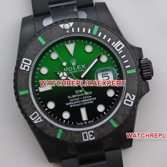 VS FactoryRolexSubmariner1:1top-tier gradient green dial carbon fiber steel bracelet bracelet live photos
