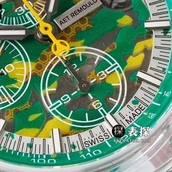 APF Offshore Rubber Green Dragon Camouflage Watch Side View Real Shot