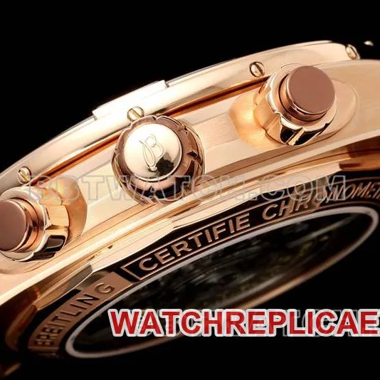 Breitling1:1replica watch TF factory mechanical chronograph brown plate 44mmrose goldsteel bracelet model side live photo