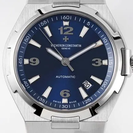 8F factory top-tier watch Vacheron Constantinautomatic movement Across the World series men's blue dialsteel bracelet watch front view