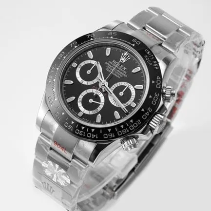 Top Rolex Men's Black Dial 904L Steel