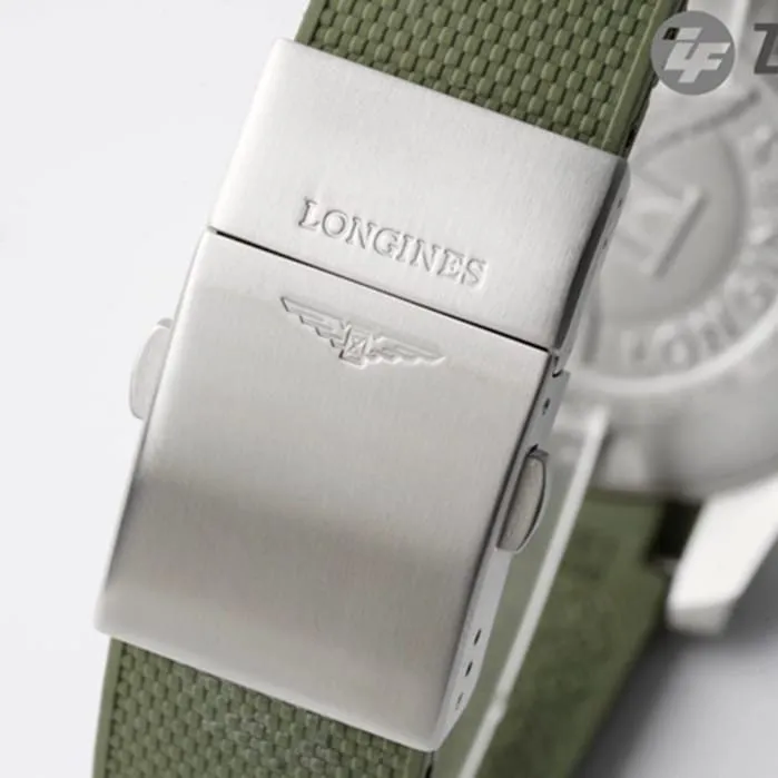 top-tier watch Longines men's green dial Concas series leather strap watch front view