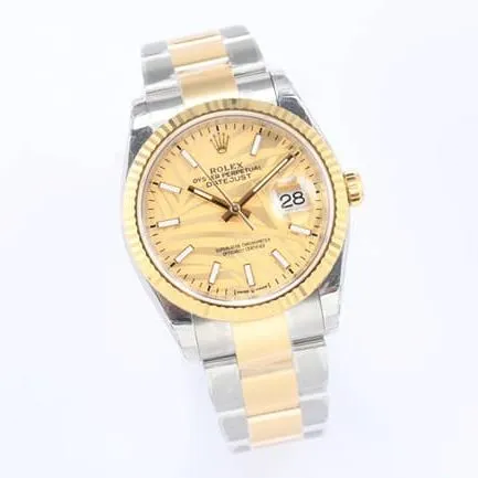 EW Factorytop-tier watch Rolex men's gold disc gold belt Oyster Datejust36 series mechanical watch side view