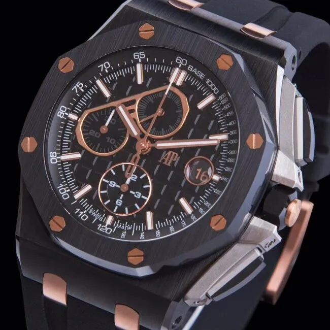 top-tier replicaAPFAudemars PiguetRoyal Oak offshore 26400ceramicchronograph gray dial wrist side view