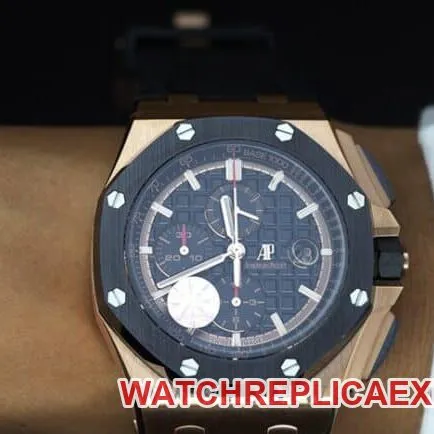 JF factory top-tier watch Audemars PiguetRoyal Oak offshore series 26401RO.OO.A002CA.02 men's black dialrubber strapautomatic movementchronograph stopwatch movement chart