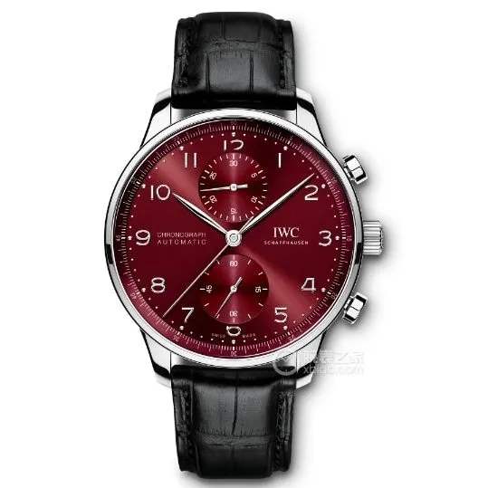 AZ Portugal IWC1:1replica watch burgundy red panda plate leather strap model IW371616caseback live photo
