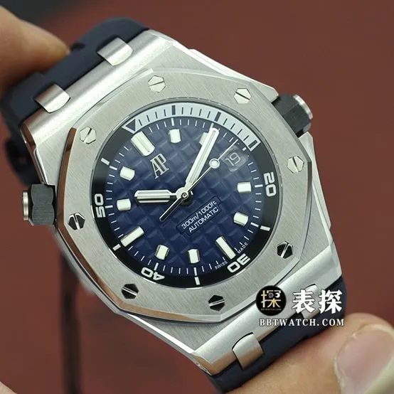 ZFAudemars Piguet men's Royal Oak offshore top-tier watch sea blue dial rubber model 15720ST.OO.A027CA.01side live photo