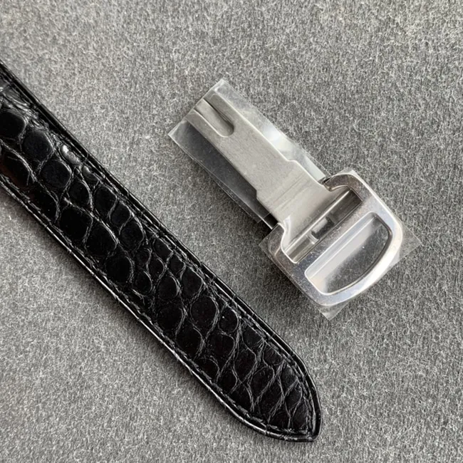 K11 factory top-tier watch Cartier tank series ladies white dial black belt mechanical watch clasp picture