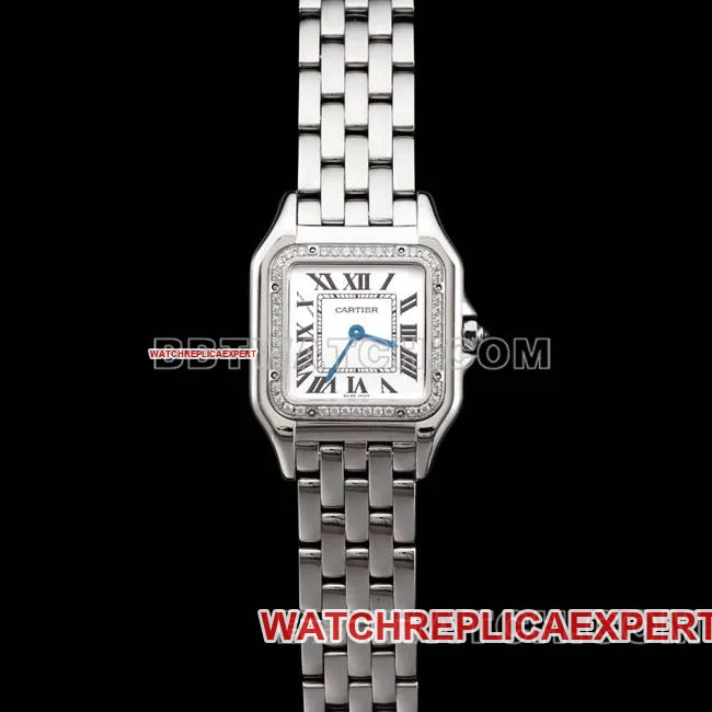 collectible watch cheetah BBa factory Cartierwhite dialdiamond bezelsteel braceletquartzbraceletlive photos