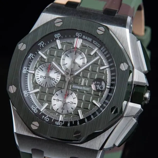Big factory high-quality replicaAPFAudemars PiguetRoyal Oakgreen dial put an end to fake offshore 26400 watch movement picture