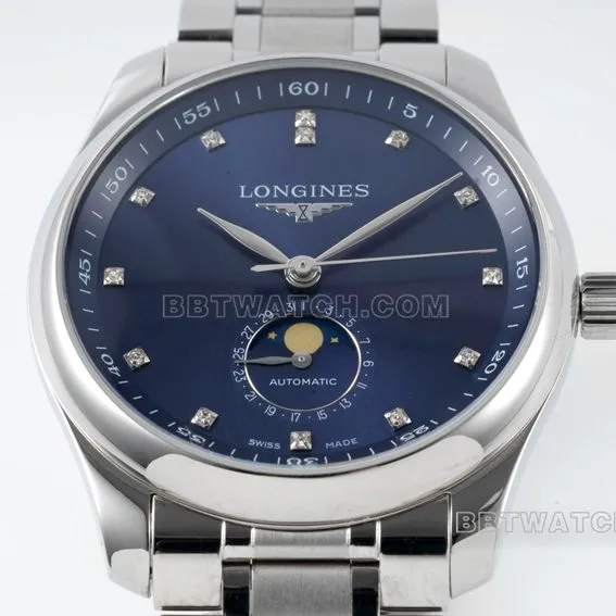 APS factory Longines watchmaking tradition watch blue dialmoon phasesteel braceletL2.919.4.97.6side live photo