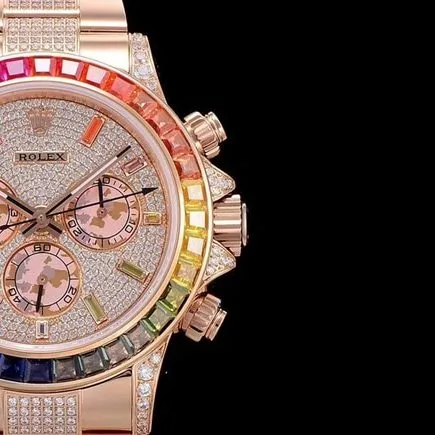 JH factory top-tier watch Rolexwhite dial gold band Oyster Perpetual Cosmograph Daytona watch side view