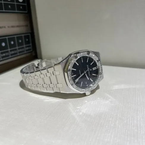 Top Audemars Piguet watches for men black plate steel mechanical watch front view