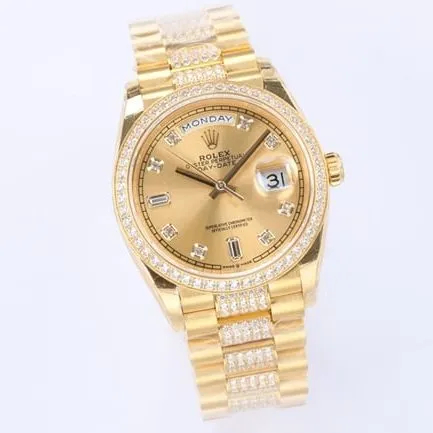 EWtop-tier watch Rolex men's gold plate gold belt automatic movementday displayDatejust watch clasp picture