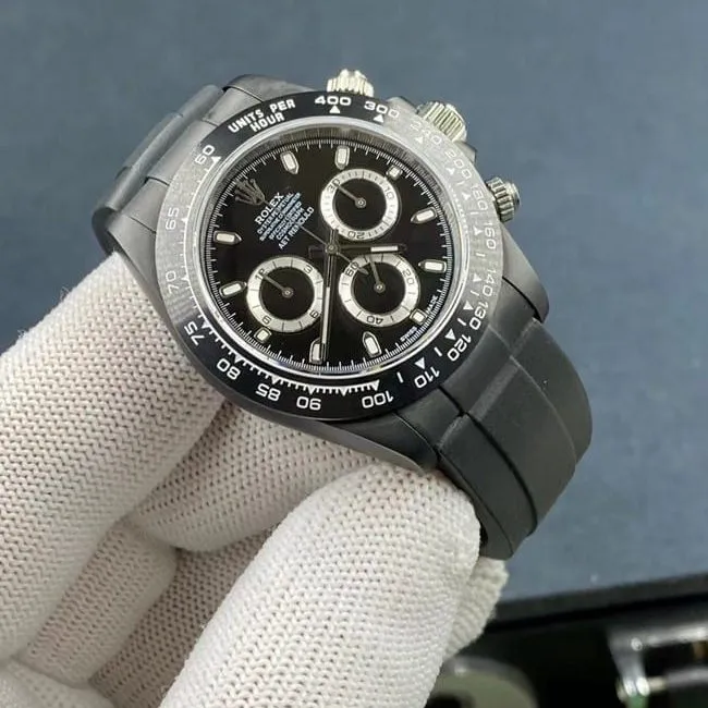 top-tier watch Rolex Daytona series men's black dialsteel bracelet mechanical watch detail shots