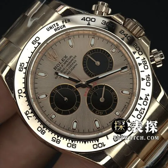 BT factory Rolex Daytona watch men's rose goldsteel bracelet pictures and prices front live photo