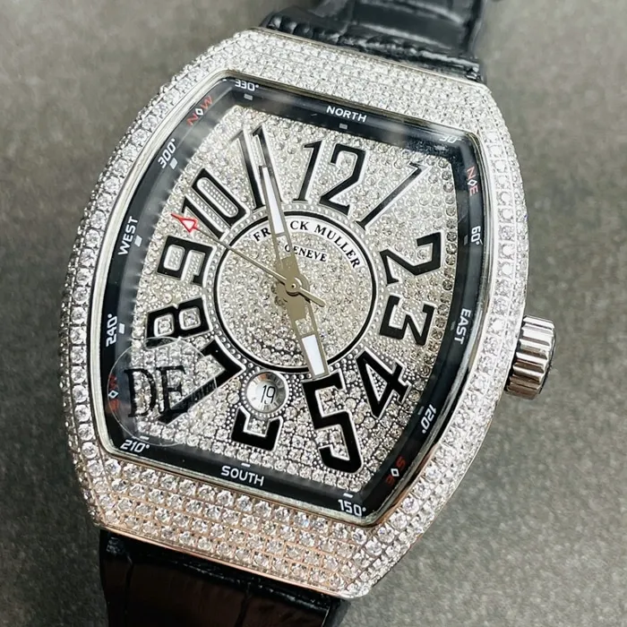 top-tier watch Frank Muller men's white dialV45 SC DT series full automatic movement watch side view