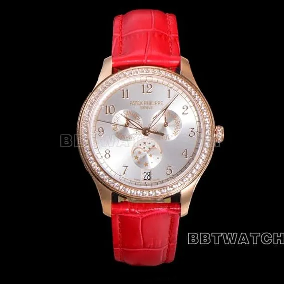 ZP factory Patek Philippe complex function timepiece top-tier 1:1super clonesilver dialleather strap model 4947R-001side live photo