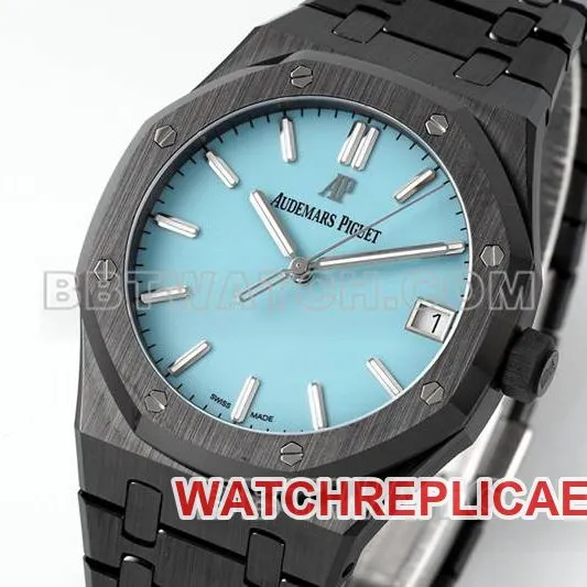 Audemars Piguet watch APS factory Royal Oakblue dialceramicsteel bracelet model 15500side live photo