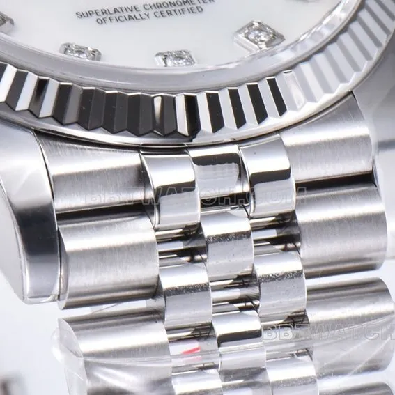 Factory C Rolex log top-tier 1:1super clone36mm mother-of-pearl diamond disc m126234-0019front live photo