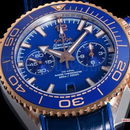 1:1replica watch N1 factory SeamasterOmega600m blue dialrose gold leather braceletcaseback live photo