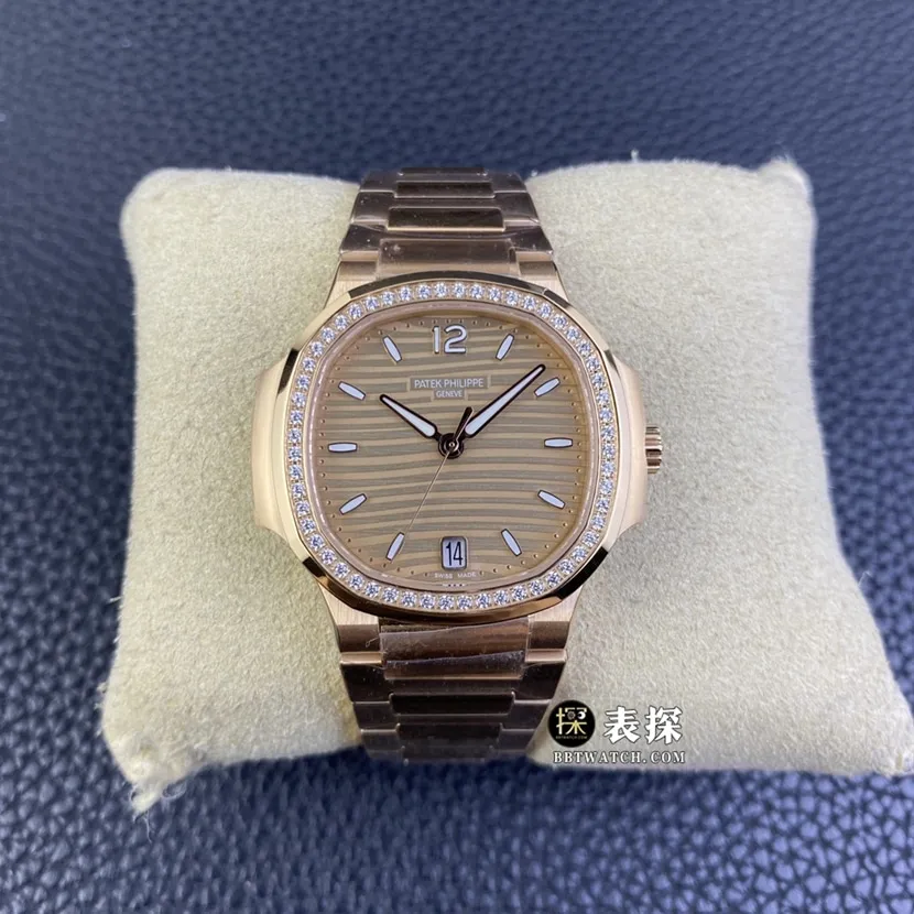 3KPatek Philippe sports elegant series 7118top-tier 1:1high-quality watch ladies gold brown steel bracelet model pictures and prices front live photo