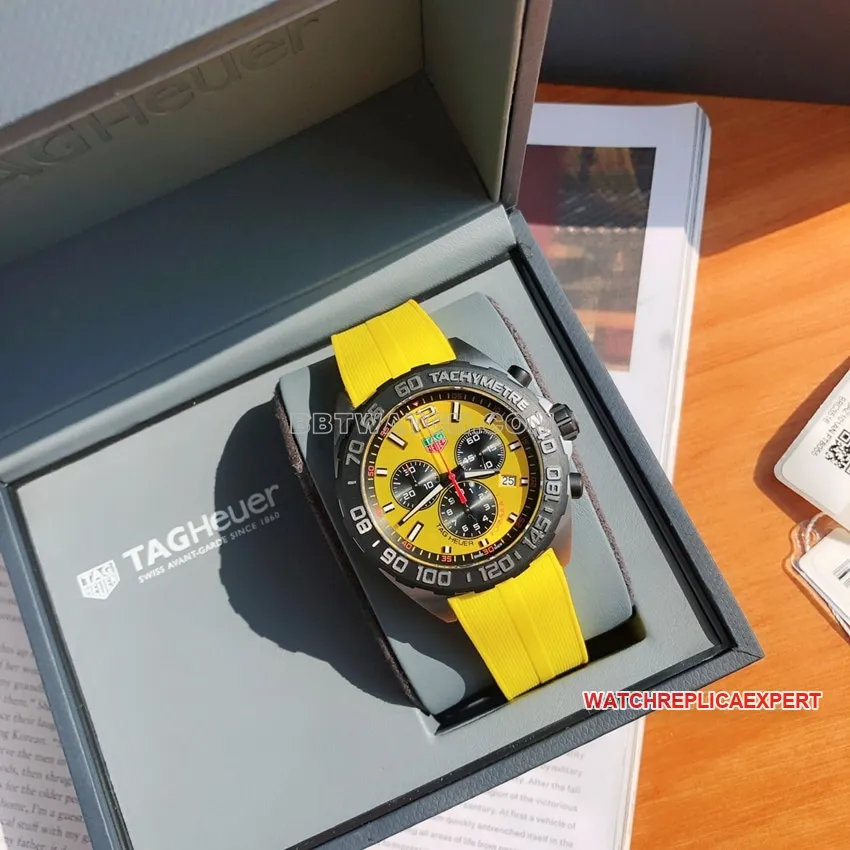 TAG Heuer F1top-tier 1:1super yellow plate chronographCAZ101AM.FT8054side live photo